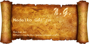 Nedelko Géza névjegykártya